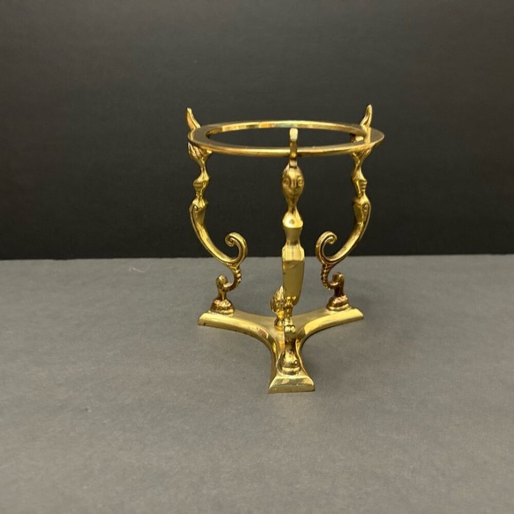 Brass Cleopatra Face Motif Decorative Candle Accessory Stand